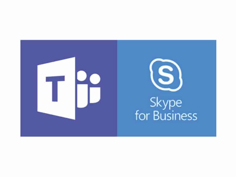 Microsoft Teams logo and Skype for Business logo