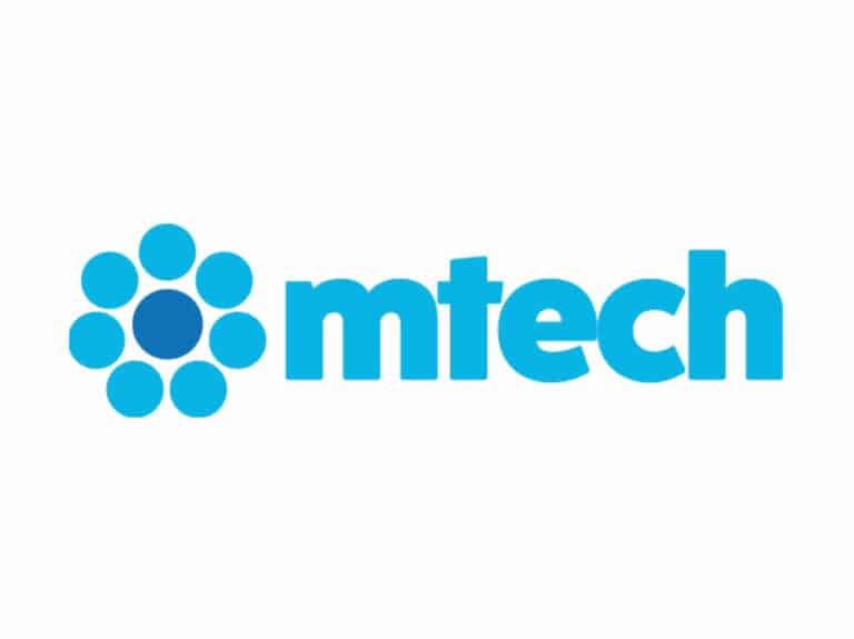 Mtech logo in blue