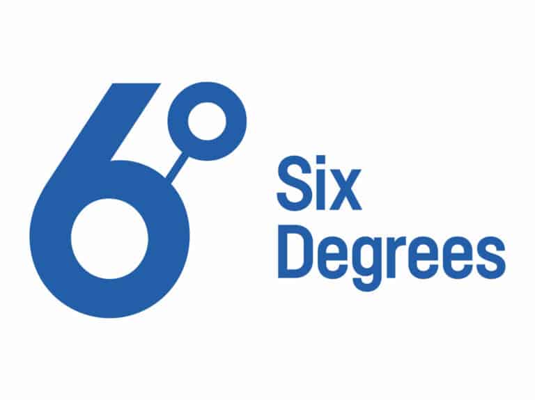 Six Degrees logo in blue
