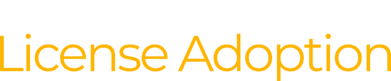Clobba License Adoption logo in white and yellow