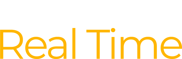 Clobba Real Time logo in white and yellow